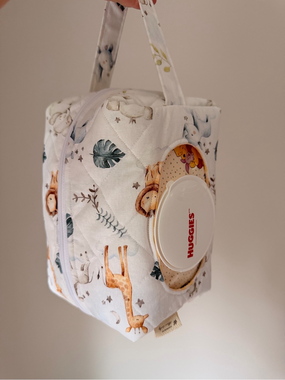 Quilted Safari Print Diaper/Wipes Pouch
